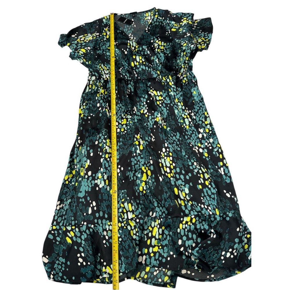 Torrid Women Midi Bubble Charm Flutter Sleeve Wrap Dotted Print Dress Sz 2X - Picture 4 of 9